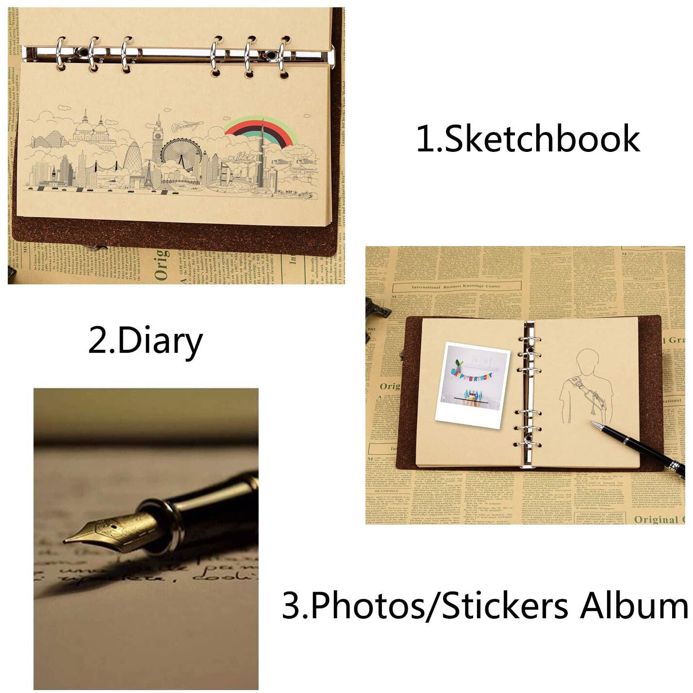 Leather Journal Notebook Travel Diary Notebook Business Notebook Retro Notebook