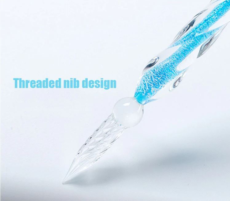 Crystal Glitter Glass Dipping Dip Pen Writing Set Gift Pack Fountain Calligraphy
