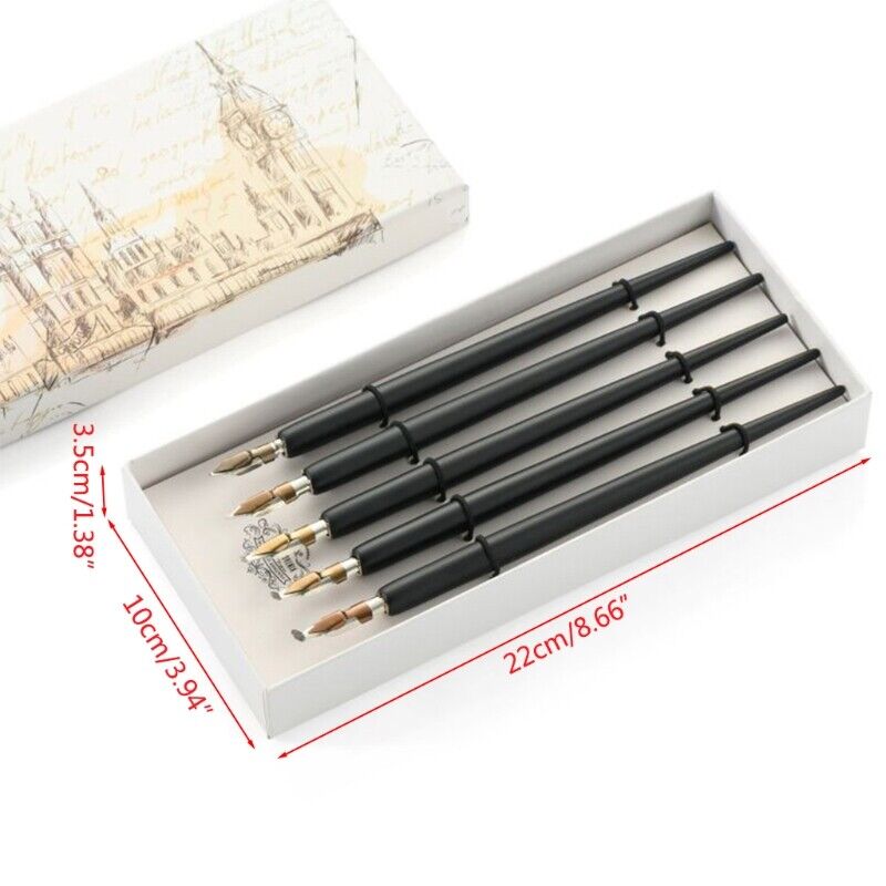 Antique Oblique Caligraphy Pen Wood English Script Handed Dip Pen for Writing