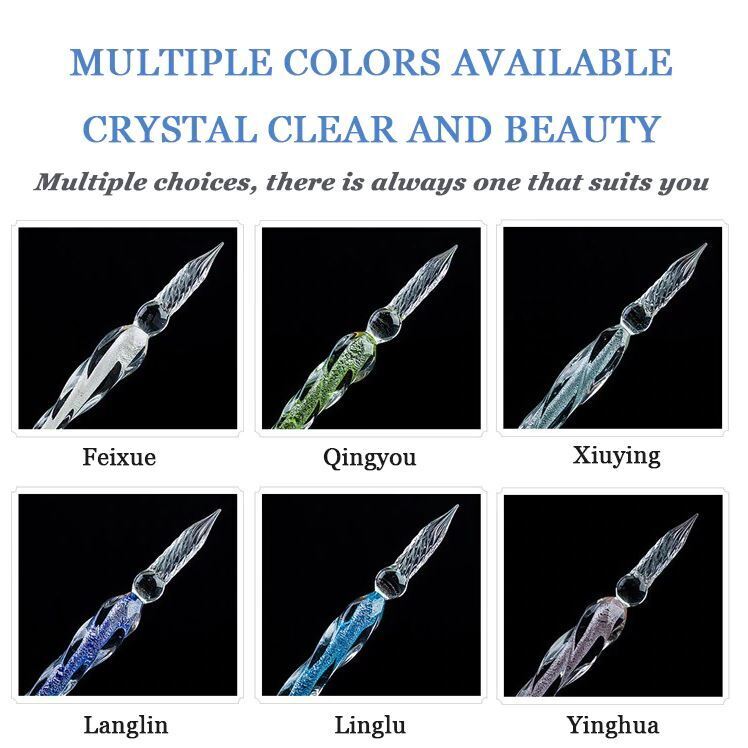 Crystal Glitter Glass Dipping Dip Pen Writing Set Gift Pack Fountain Calligraphy