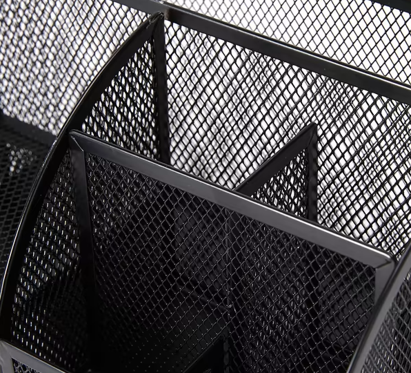 Pencil Organiser - Black+ Office Desk Mesh Pen Pencils-Stationery Container