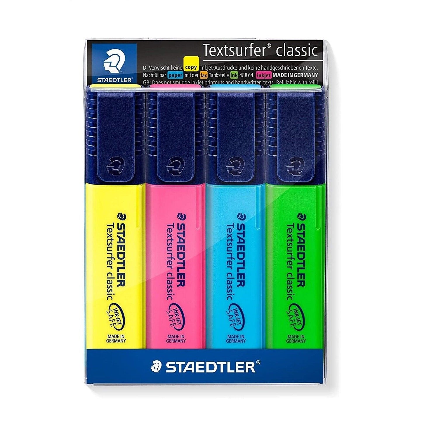 STAEDTLER Testsurfer Classic Highlighter 364 Wallet of 4 Chisel Tip 1mm/5mm