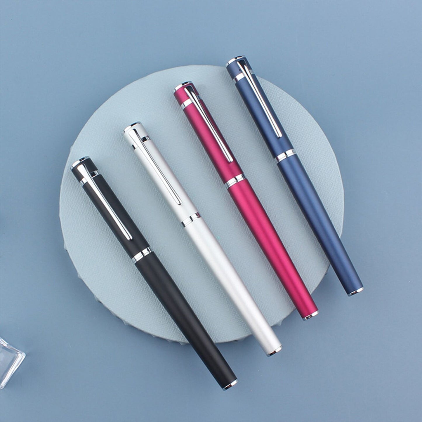 Metal Fountain Pen Fine Nib 0.5 mm Iridium Tip Notebook Gift Set Free Engraving