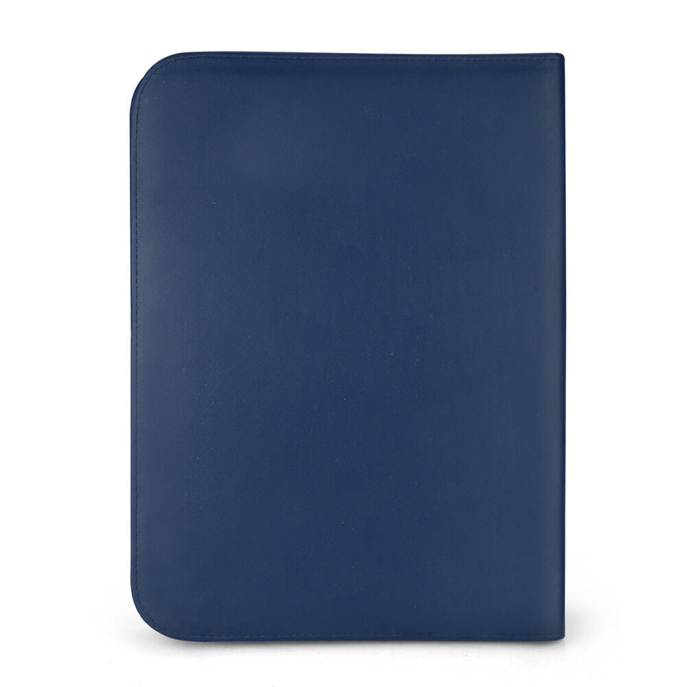 Padfolio A4 Portfolio A4 Leather Zippered Writing Pad with Pocket and Card Slot