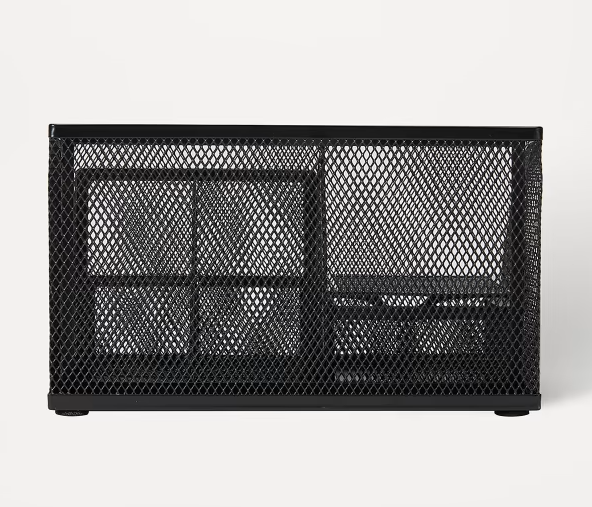 Pencil Organiser - Black+ Office Desk Mesh Pen Pencils-Stationery Container