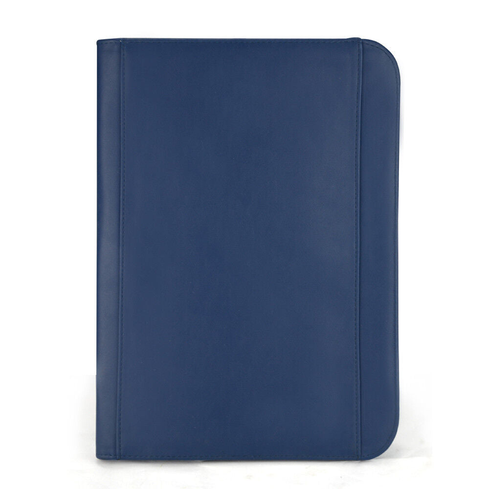 Padfolio A4 Portfolio A4 Leather Zippered Writing Pad with Pocket and Card Slot