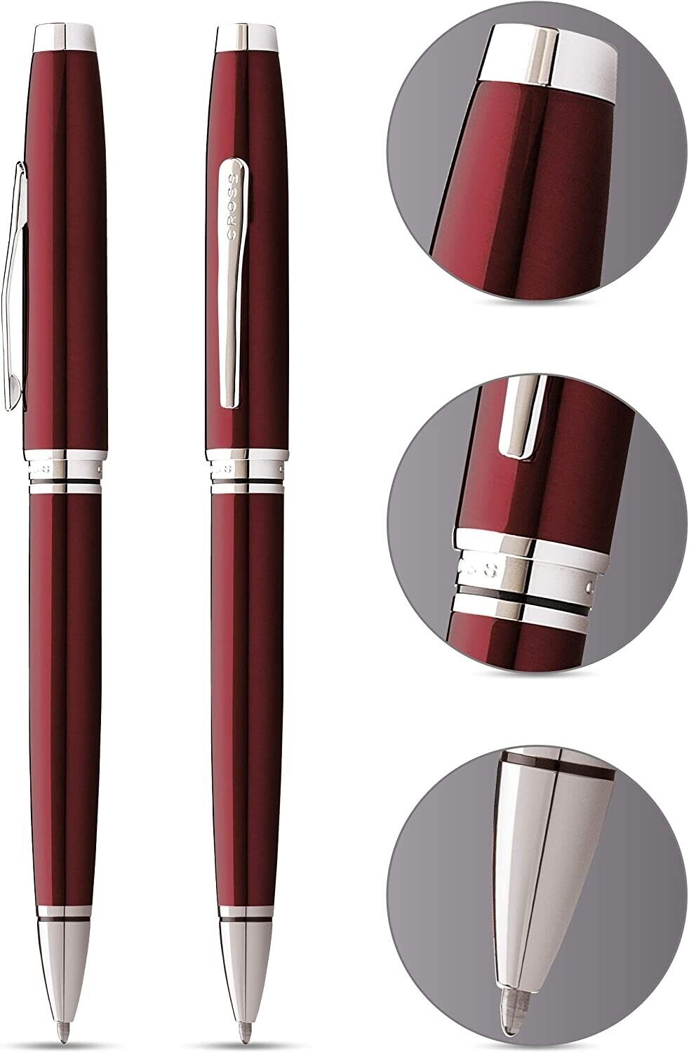 CROSS Coventry Ballpoint Pen Free Engraving Wine Silver Exquisite writing gifts
