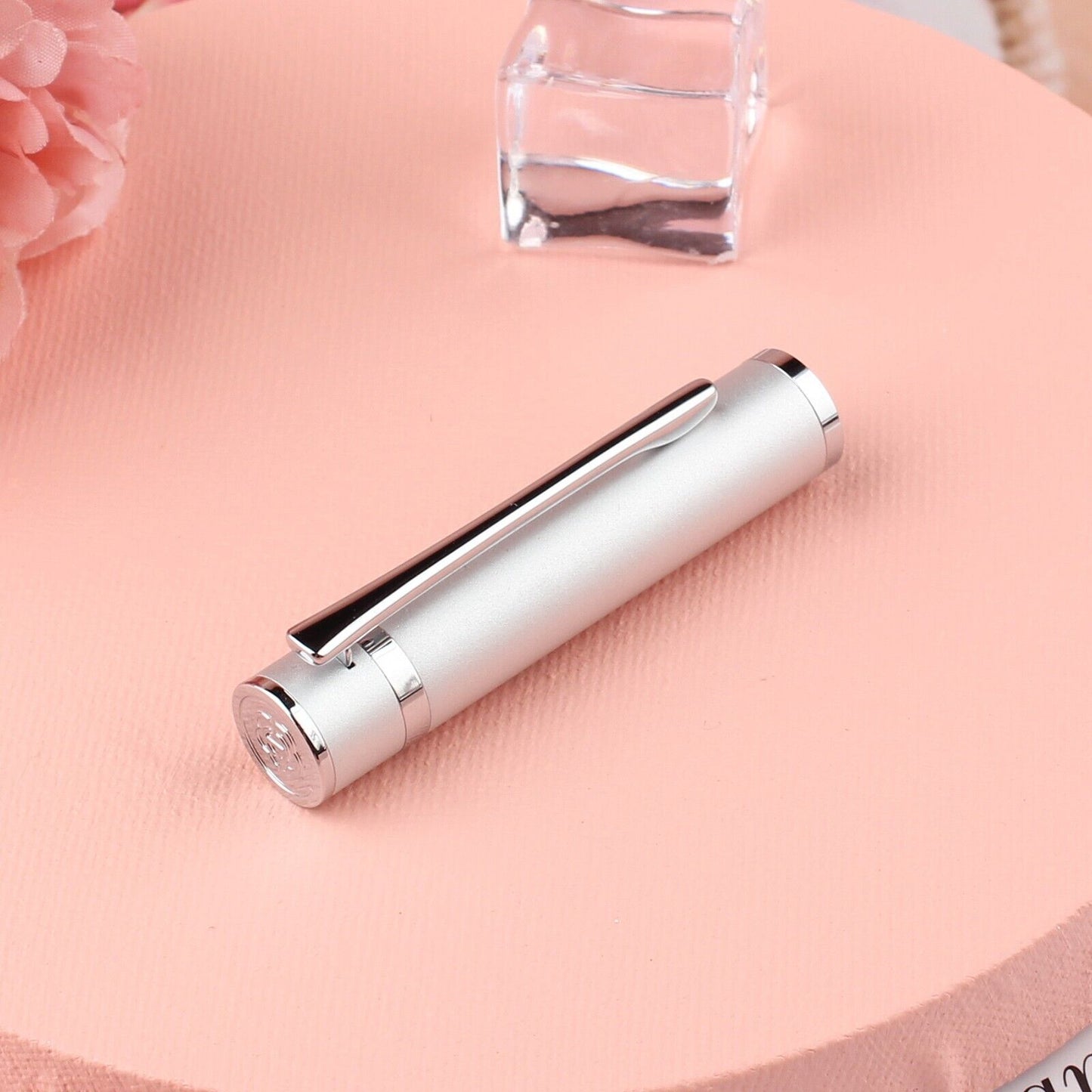 Metal White Fountain Pen Fine Nib 0.5 mm Iridium Tip Personalised Free Engraving