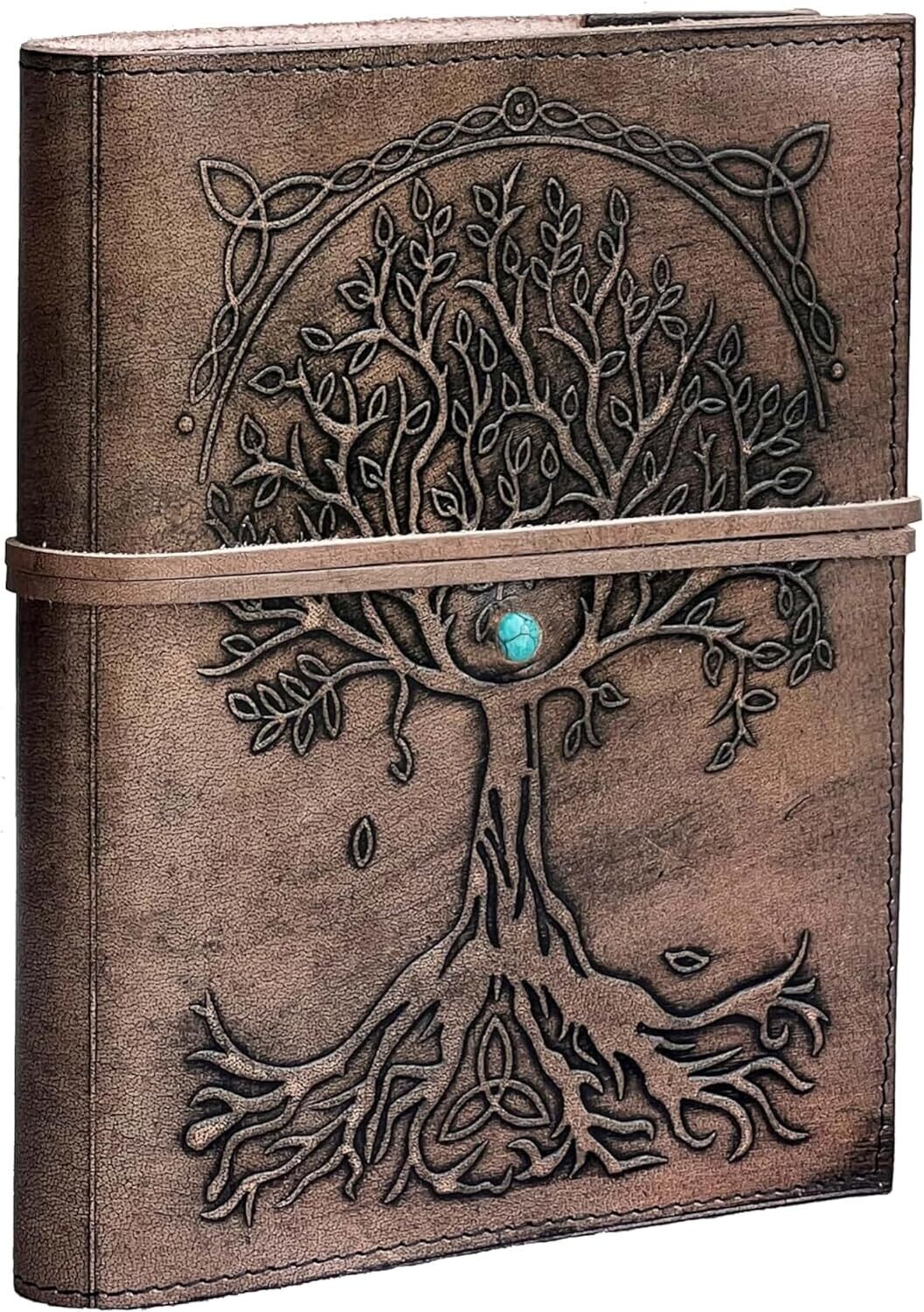 Large Leather Journal Handmade Tree of Life Leather Bound A5 Notebook Travel