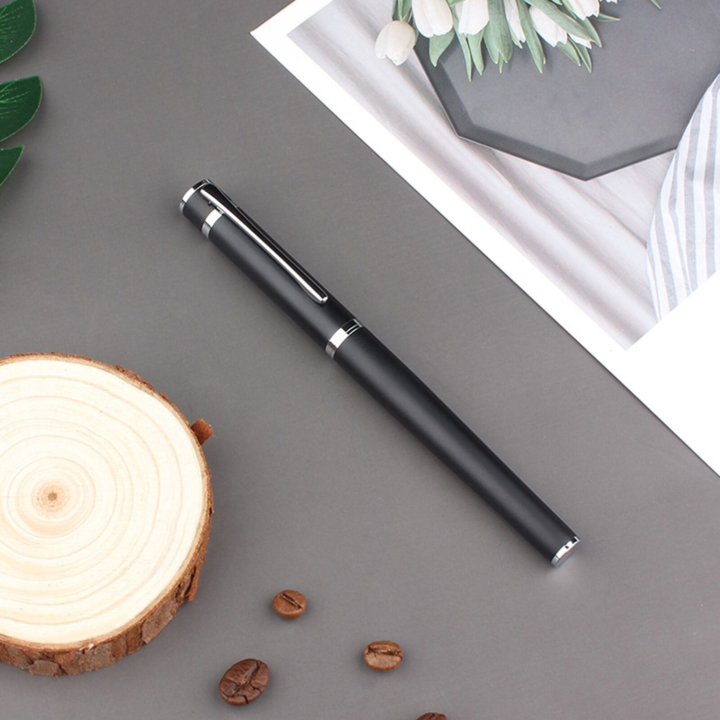Metal Fountain Pen Fine Nib 0.5 mm Iridium Tip Notebook Gift Set Free Engraving