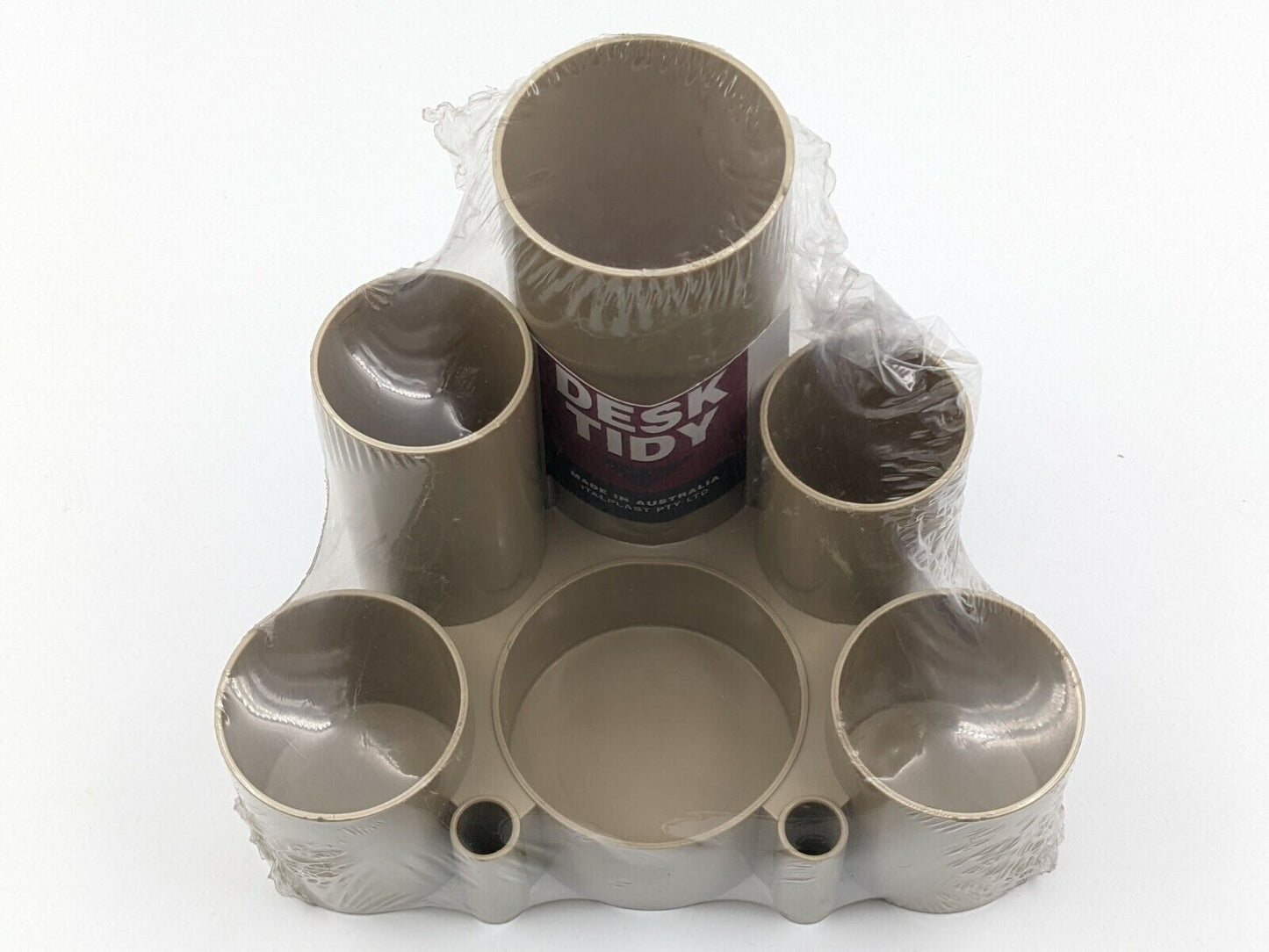 Italplast Desk Tidy Tubes 6 Compartments Black Beige Tinted Purple