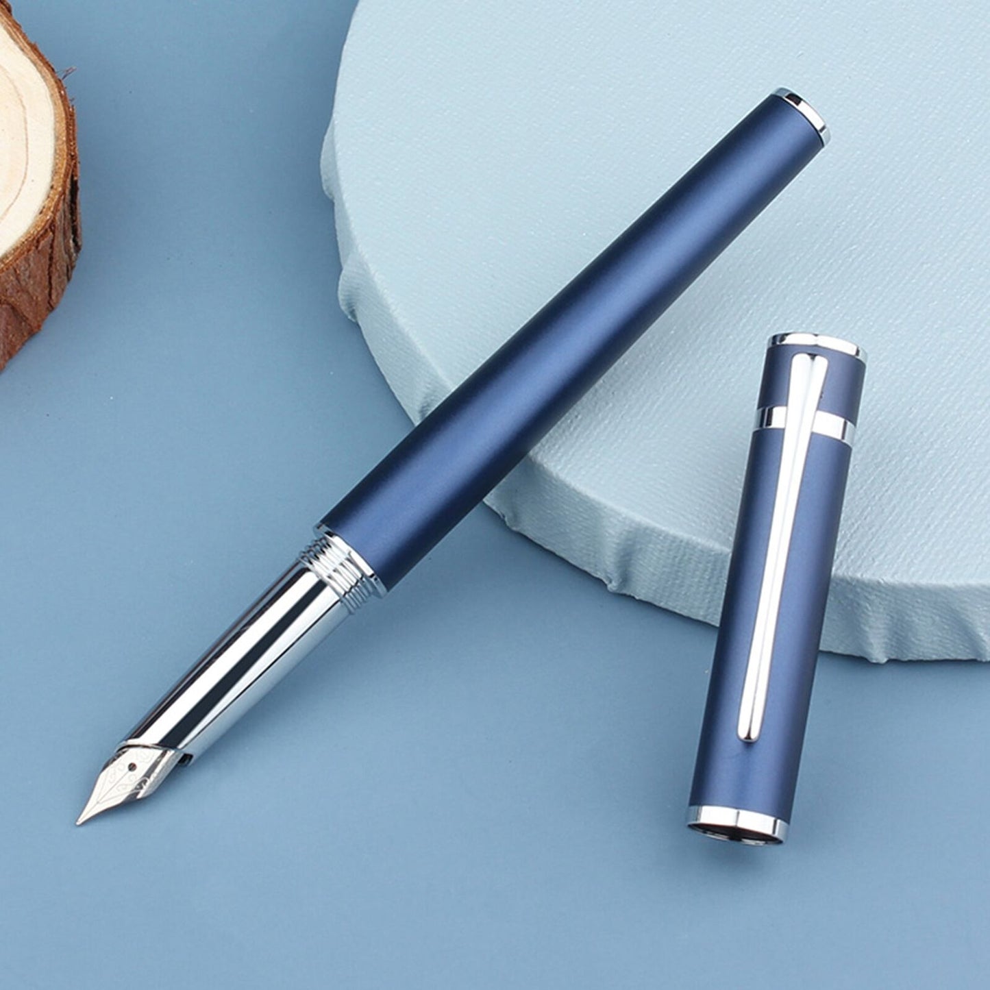 Metal Fountain Pen Fine Nib 0.5 mm Iridium Tip Notebook Gift Set Free Engraving