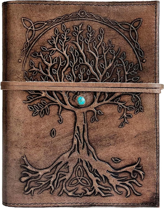 Large Leather Journal Handmade Tree of Life Leather Bound A5 Notebook Travel
