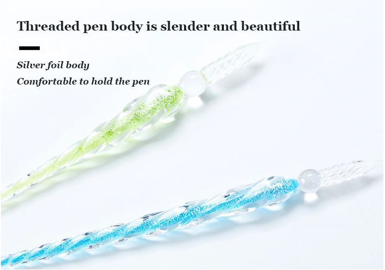 Crystal Glitter Glass Dipping Dip Pen Writing Set Gift Pack Fountain Calligraphy