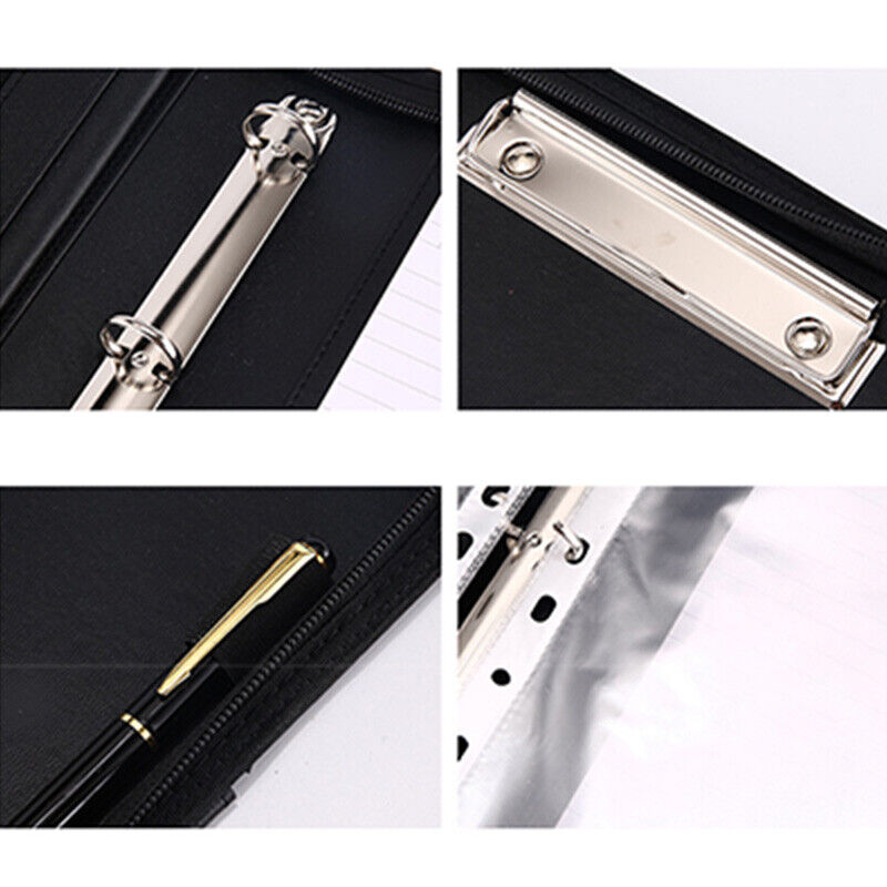 A4 Multifunctional Folder PU Leather Zipper Bag