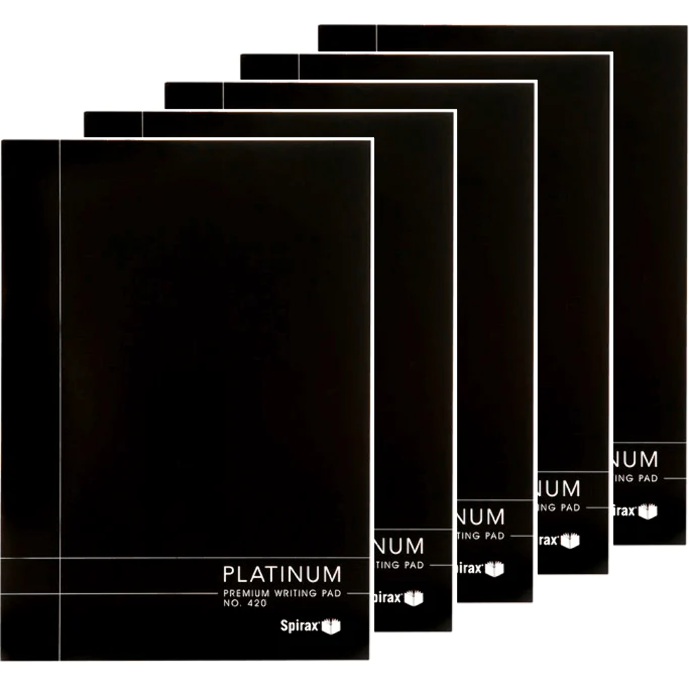 5x Spirax Platinum 420 Writing Note Pad 7mm Ruled A4 100 Page Pack BULK