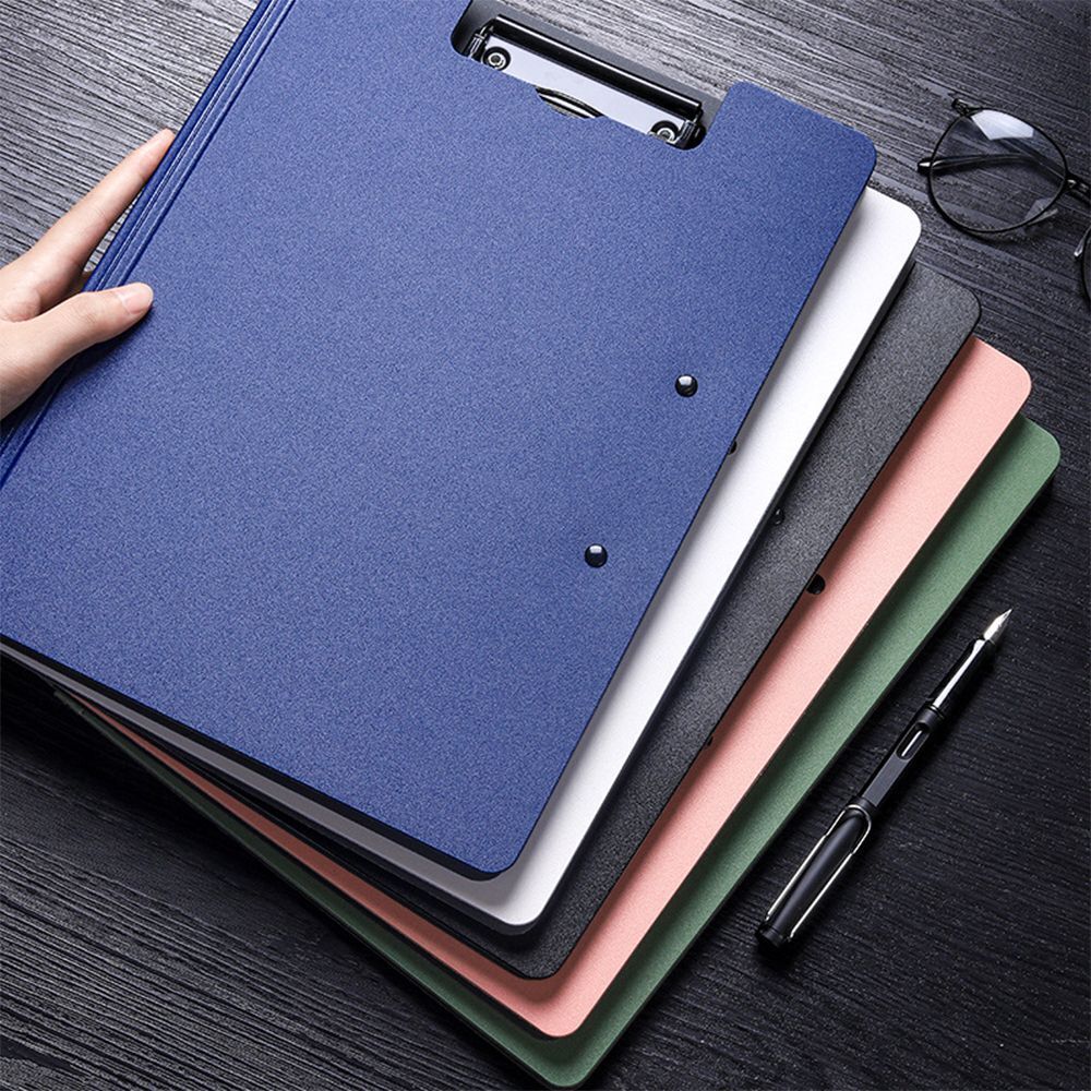 Portable A4 File Folder Clipboard Writing Pad Memo Clip Board Double Clips