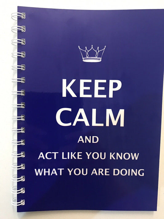 2024-2025 Financial year diary Blue Keep Calm And Act QUOTE A5 Week To Page