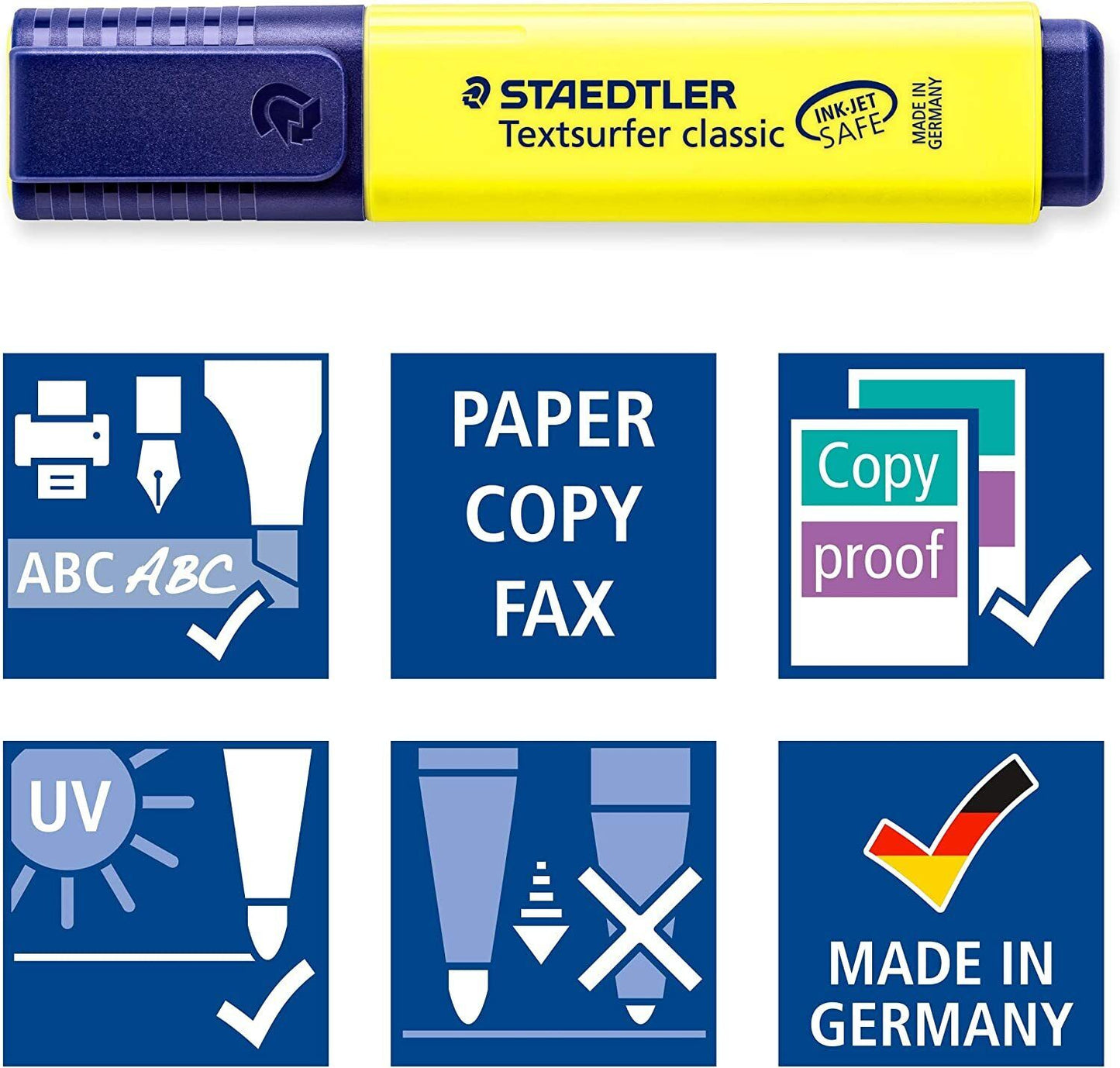 STAEDTLER Testsurfer Classic Highlighter 364 Wallet of 4 Chisel Tip 1mm/5mm