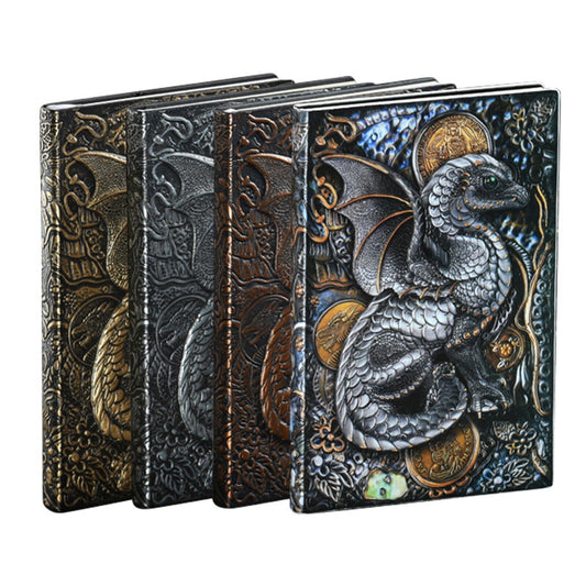 3D Flying Dragon Journal - Embossed Writing A5 Notebook