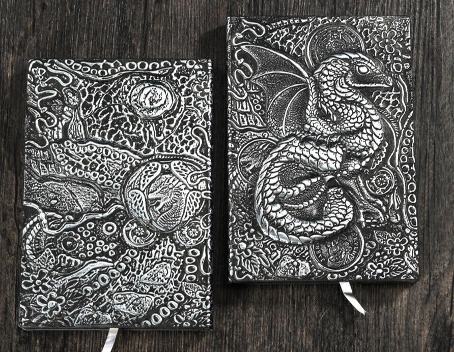 3D Flying Dragon Journal - Embossed Writing A5 Notebook