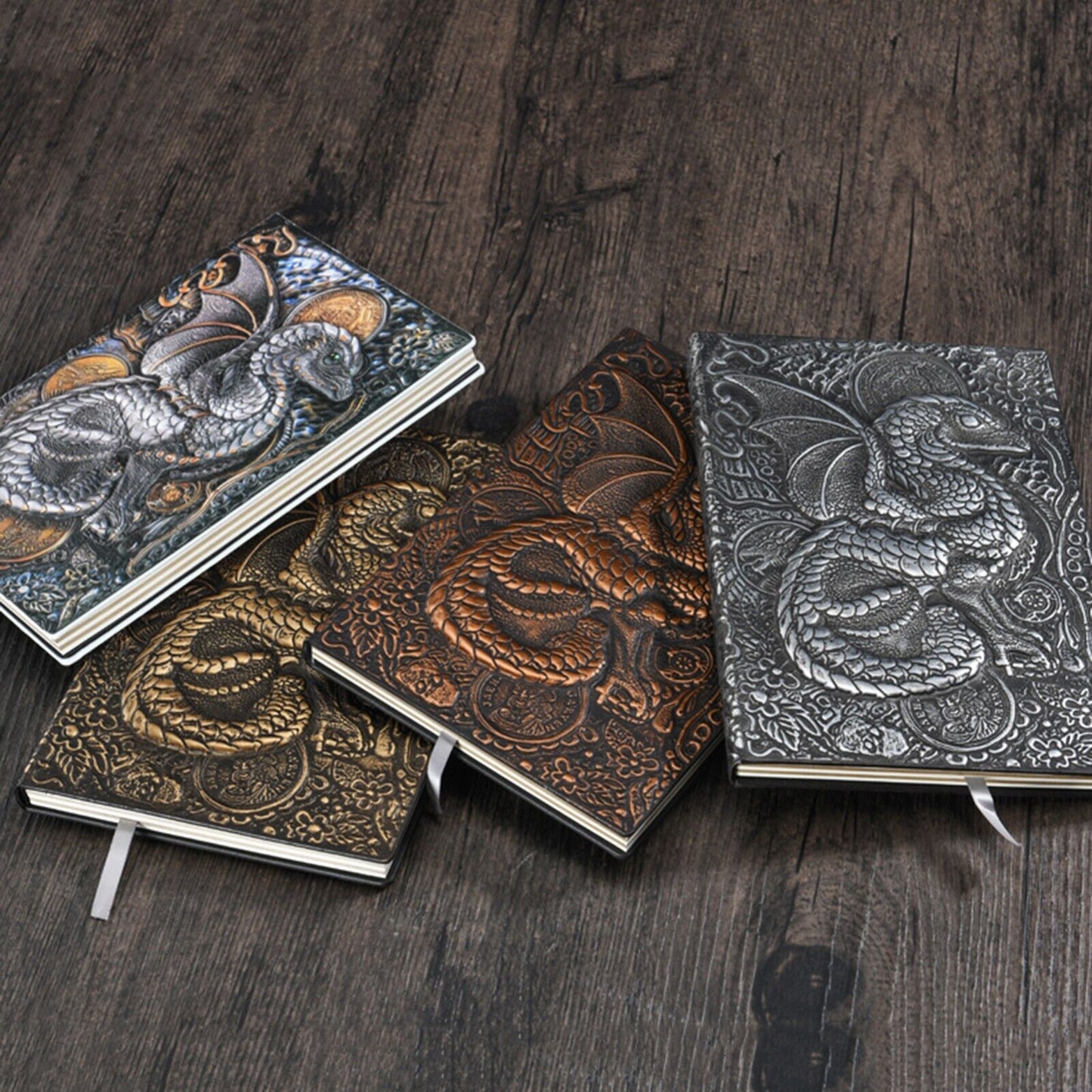 3D Flying Dragon Journal - Embossed Writing A5 Notebook