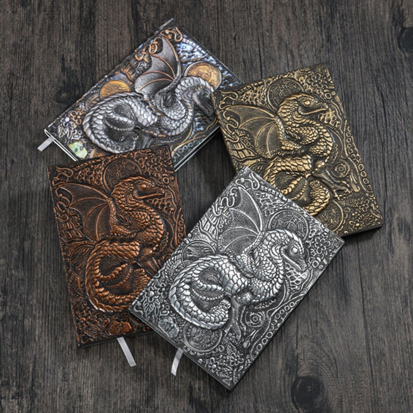 3D Flying Dragon Journal - Embossed Writing A5 Notebook