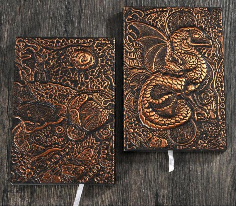 3D Flying Dragon Journal - Embossed Writing A5 Notebook