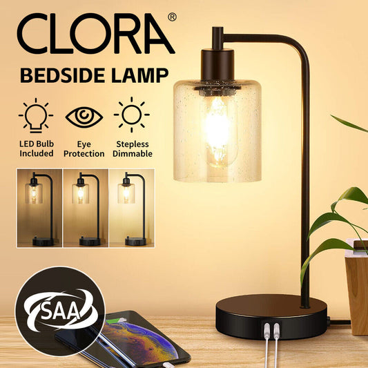 Clora Lamp Table Desk Light with USB Charging Ports