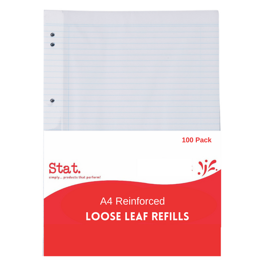 Reinforced A4 Loose Leaf Binder Refills - 100/200 Pack