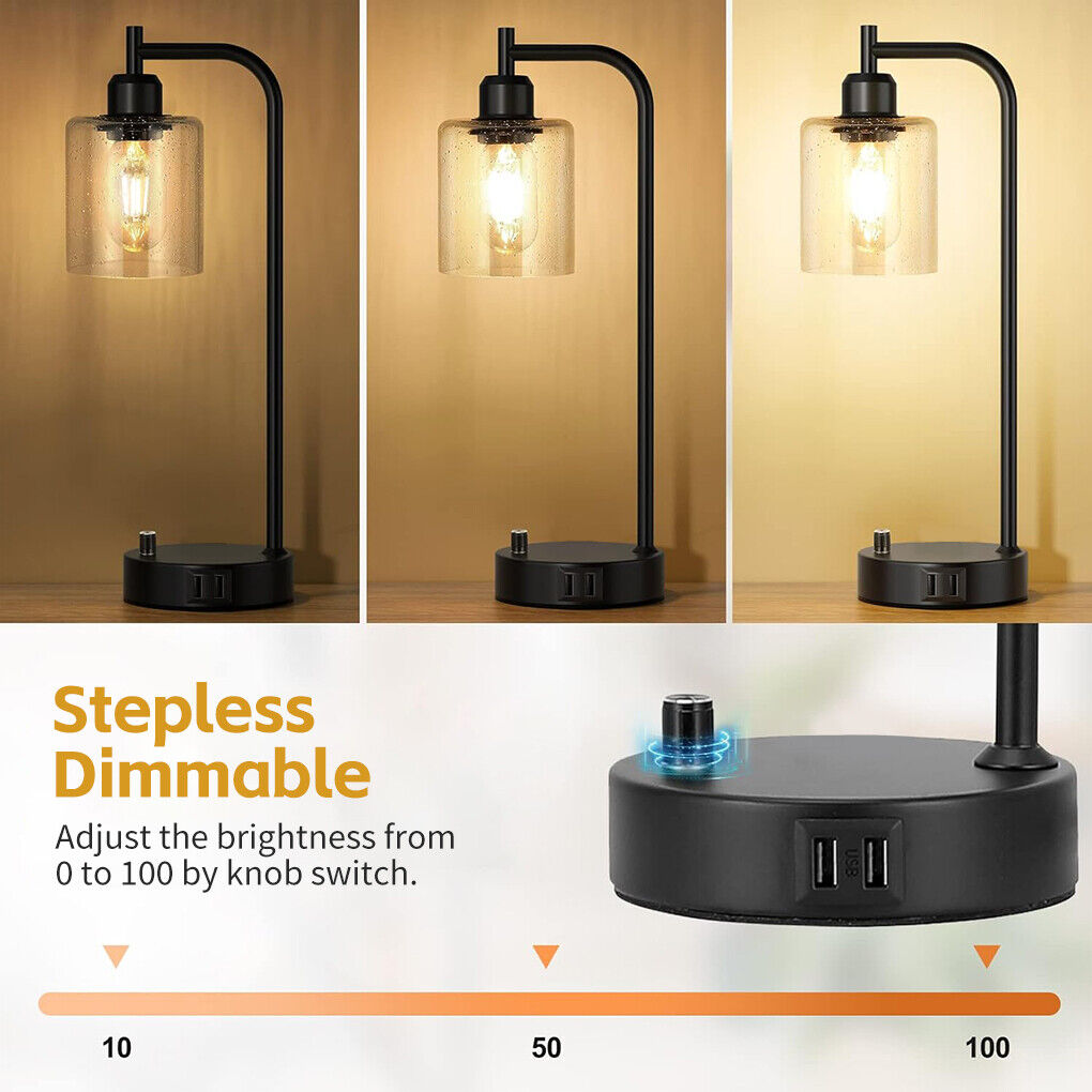 Clora Lamp Table Desk Light with USB Charging Ports