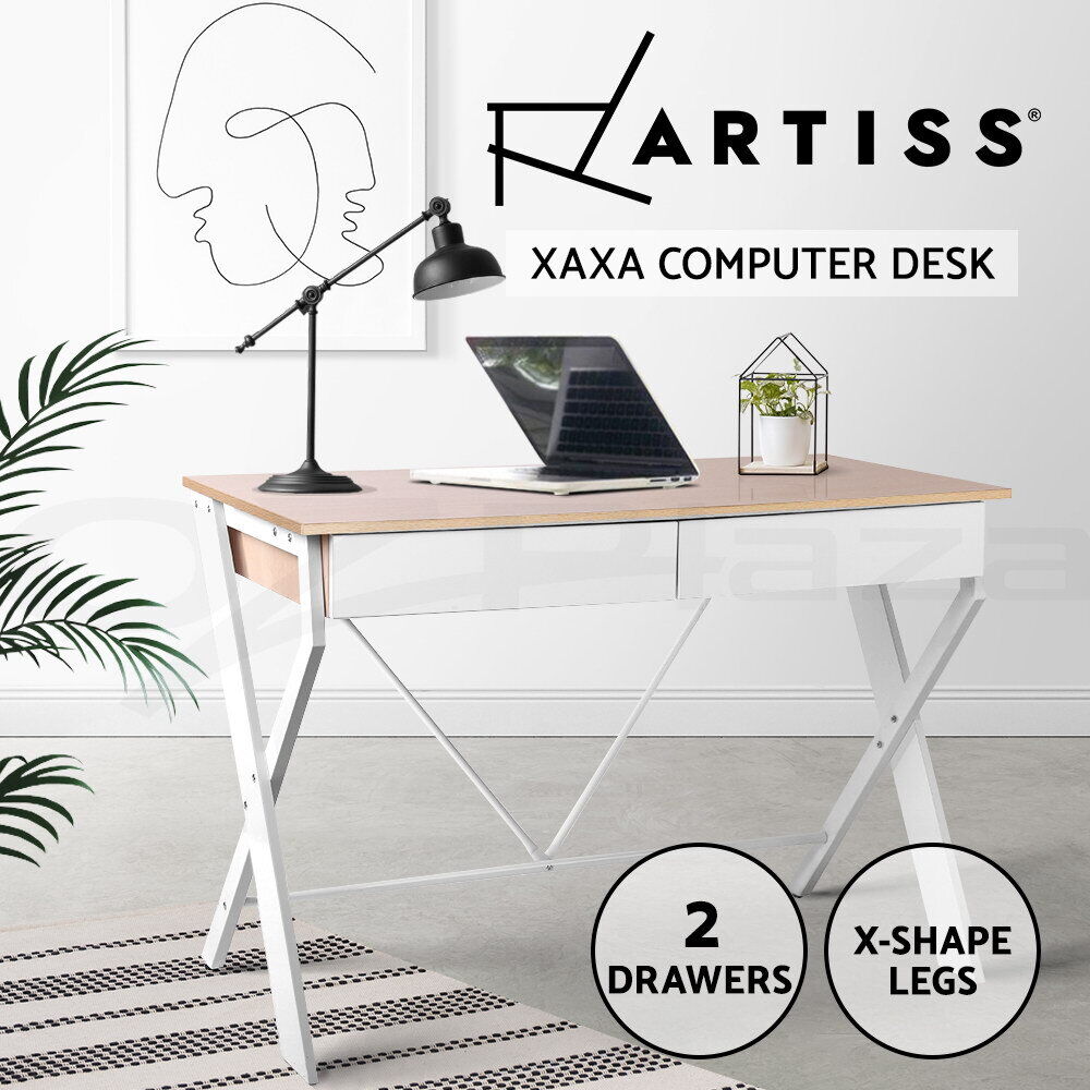 Artiss XAXA Computer Desk Drawer Home Office Study Table Oak 100CM