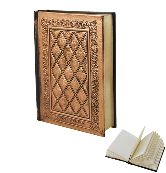 Embossed Leather Bronze Hard Cover Notebook