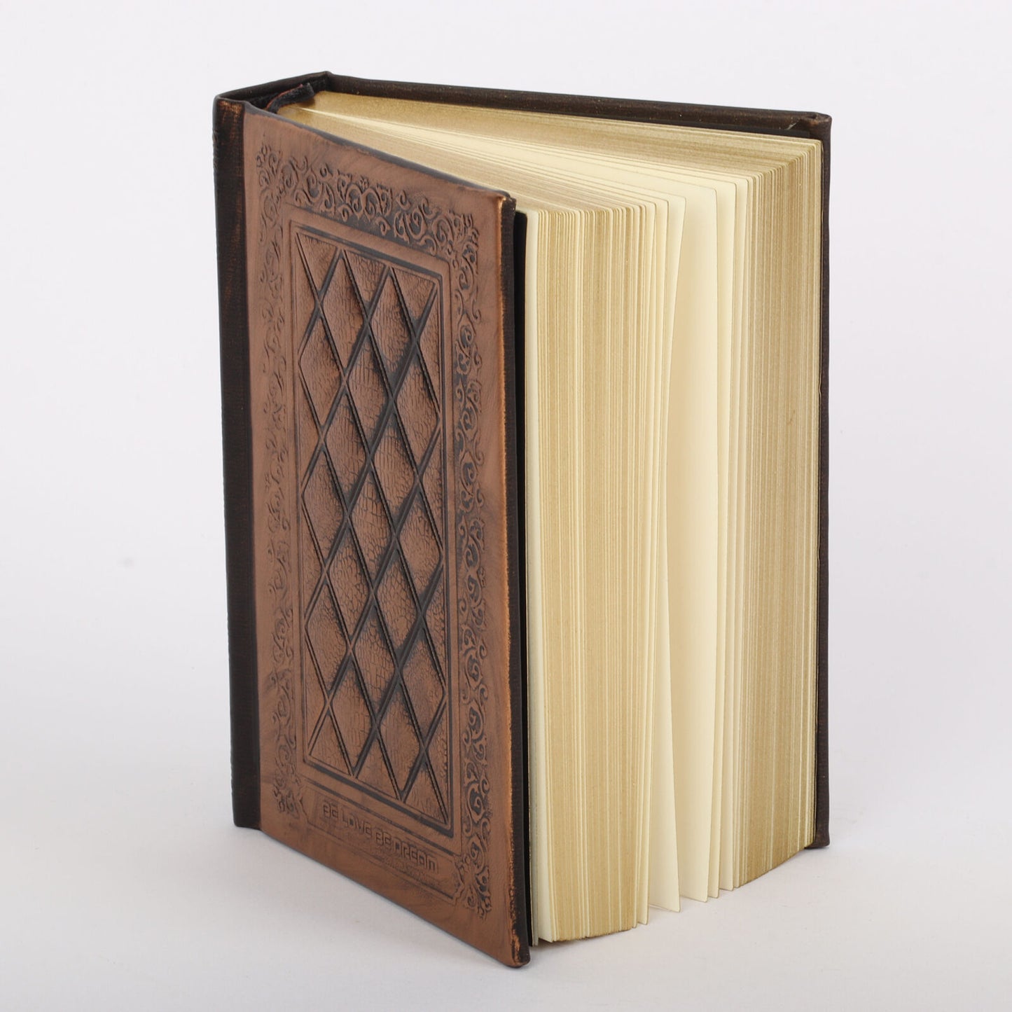 Embossed Leather Bronze Hard Cover Notebook