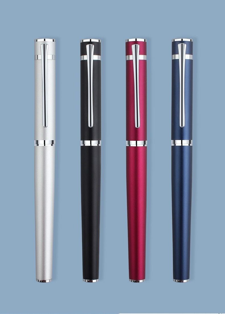 Metal White Fountain Pen Fine Nib 0.5 mm Iridium Tip Personalised Free Engraving