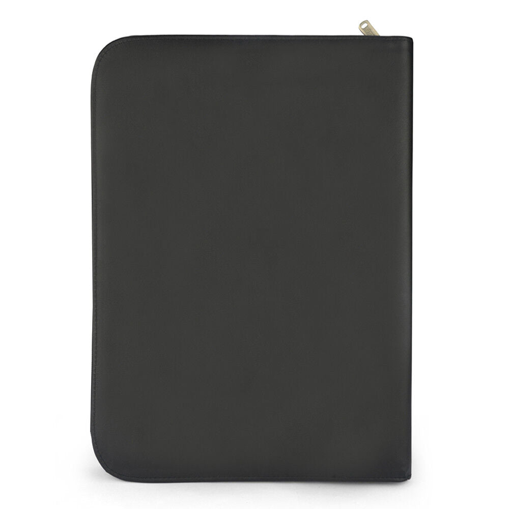 Padfolio A4 Portfolio A4 Leather Zippered Writing Pad with Pocket and Card Slot