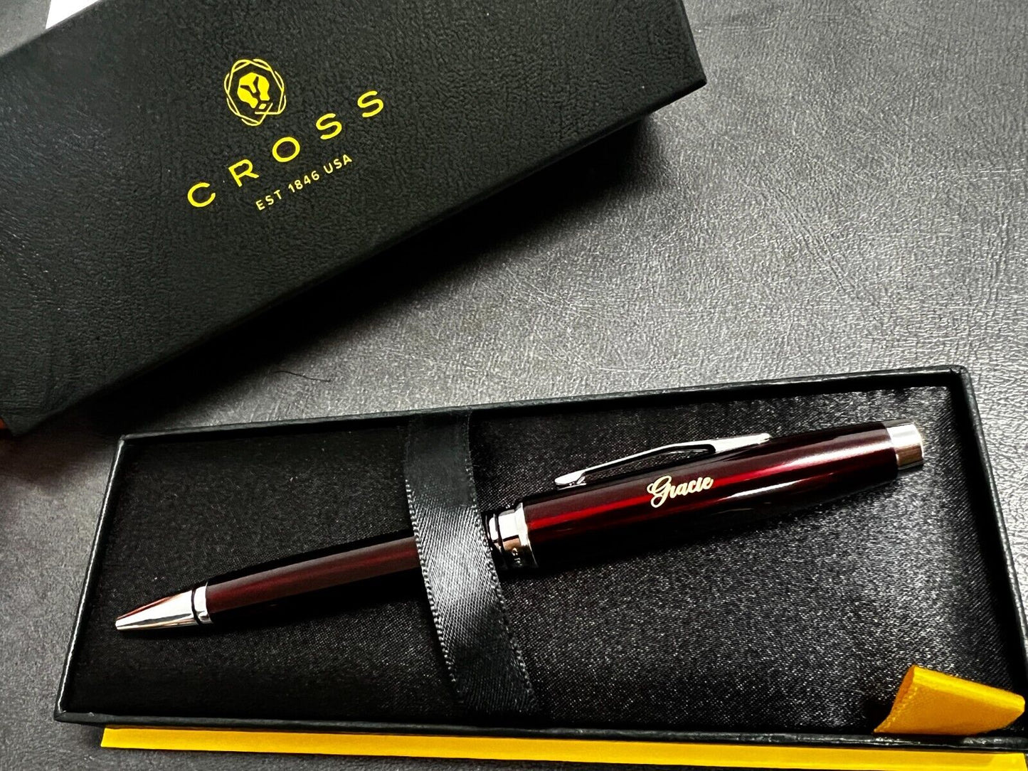 CROSS Coventry Ballpoint Pen Free Engraving Wine Silver Exquisite writing gifts