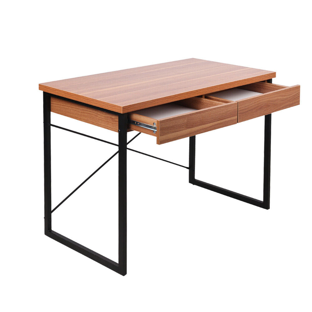 Artiss Karl Computer Desk Drawer Cabinet Home Office Study Table - Walnut 100CM