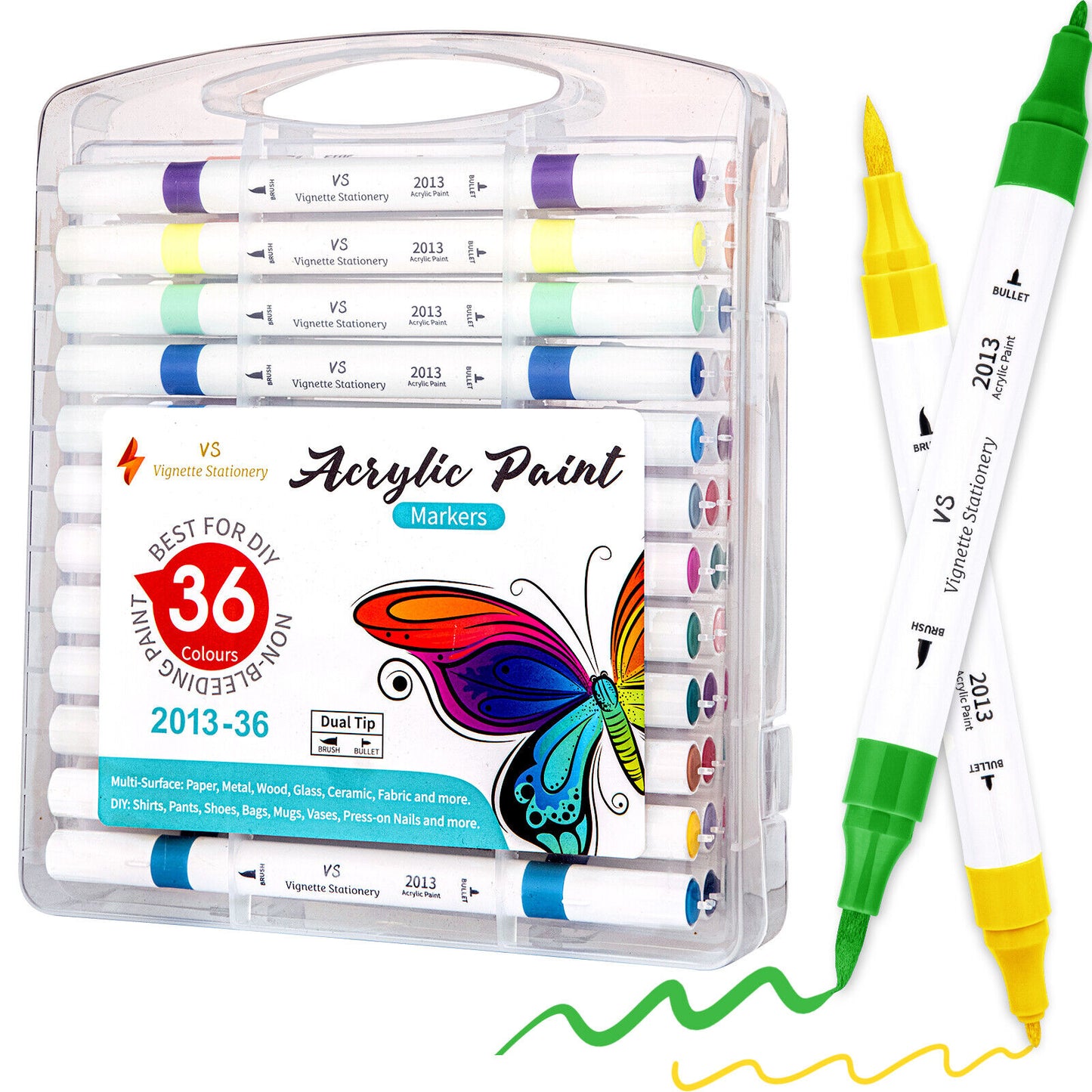 Acrylic Paint Drawing Pens Brush Fine Dual Nib Markers