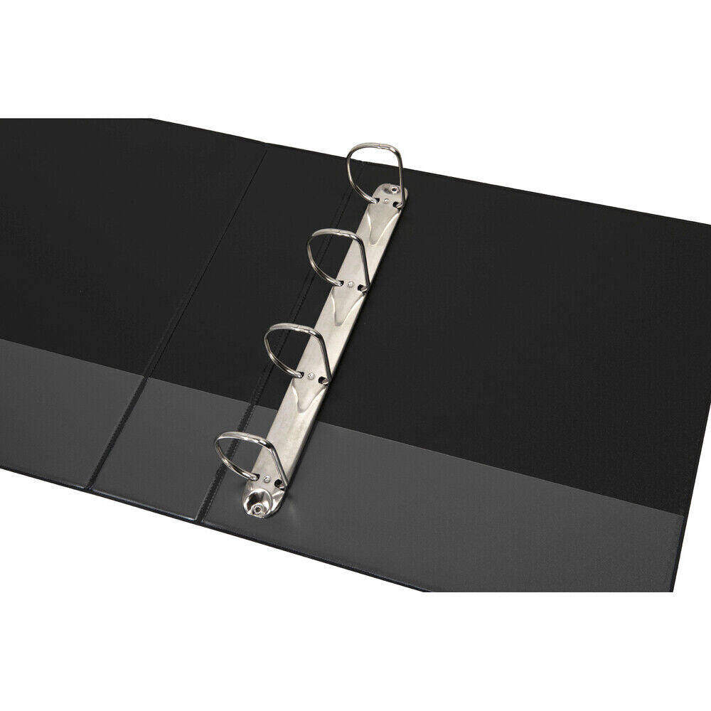 3x Marbig Clearview 4 D-Ring Insert Binder A4 File 50mm Document Organiser Black