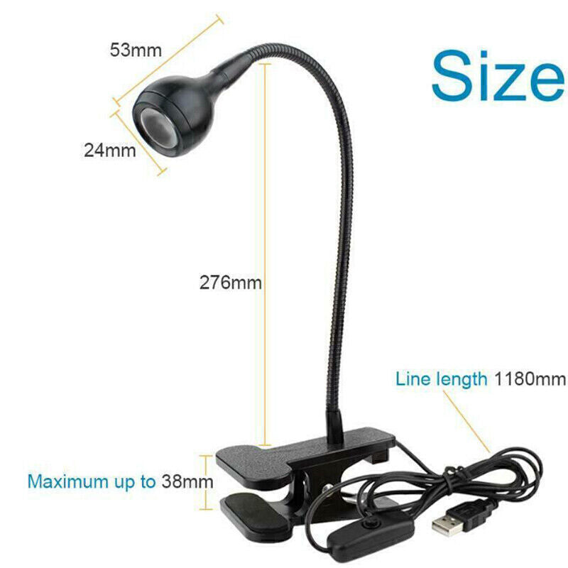 LED Clip-on Lights 360° Flexible Gooseneck Desk Lamp
