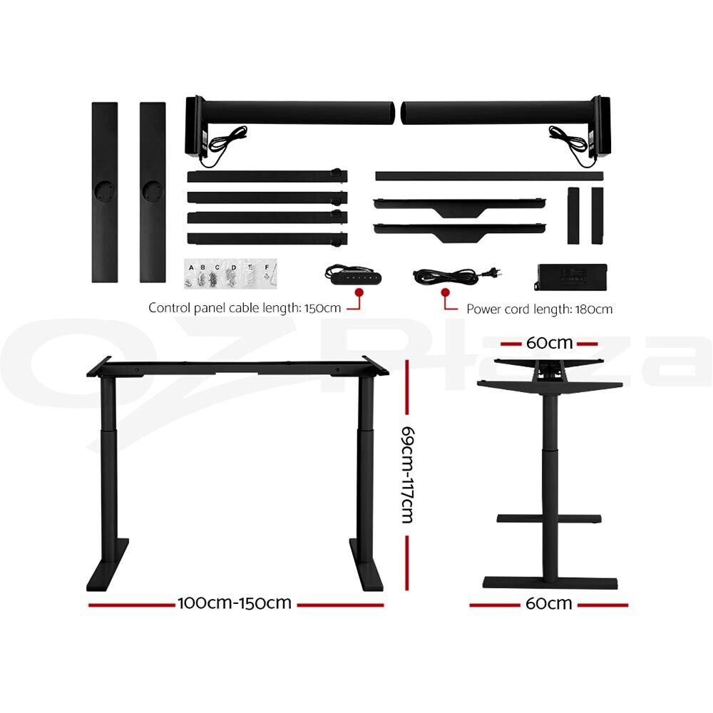Artiss Electric Sit Stand Desk Black 120cm
