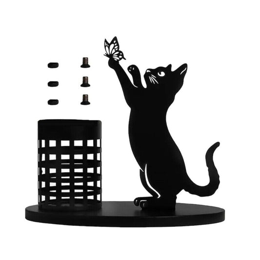 Elegant Cat Pen/Pencil Cup Desk Office Supplies