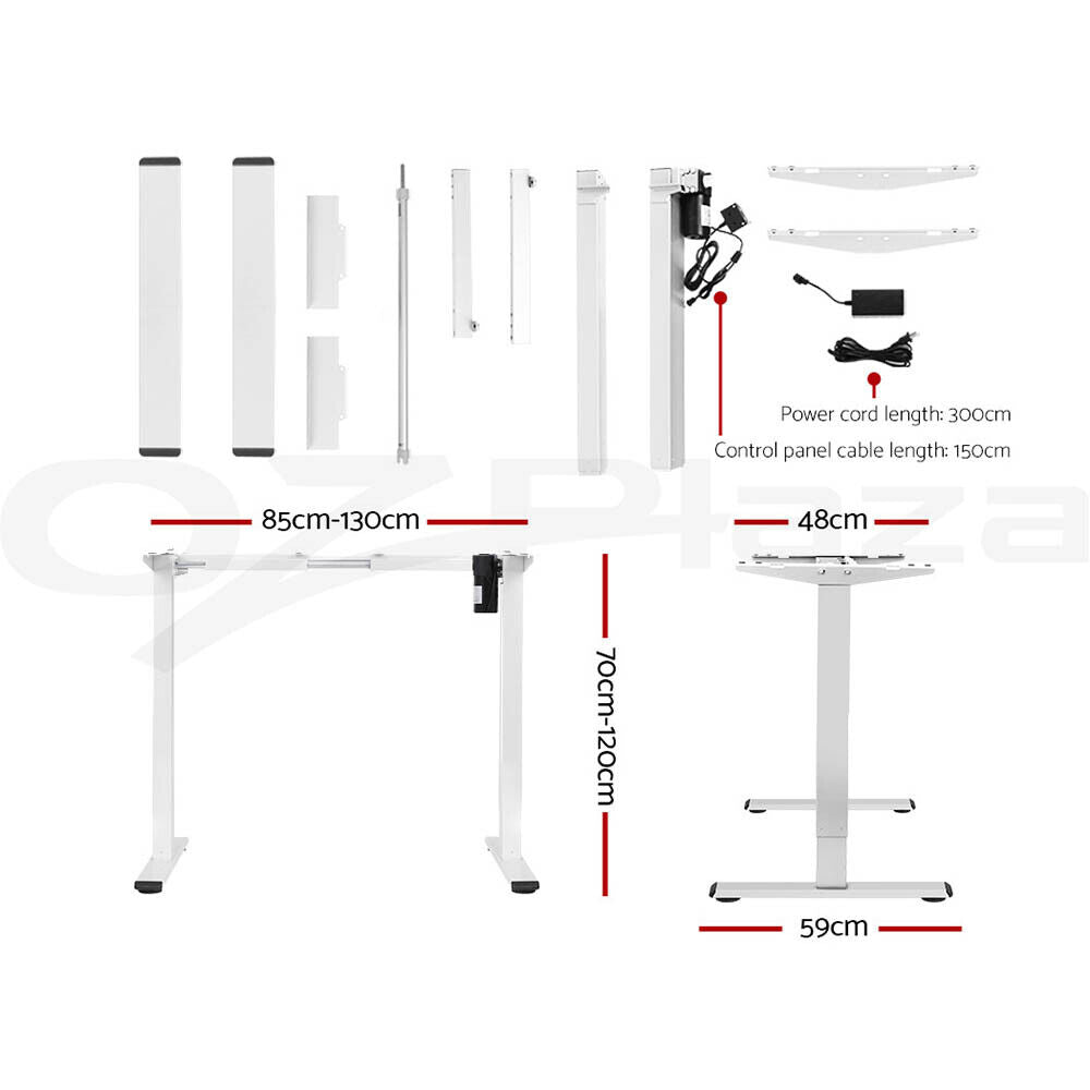 Artiss Standing Desk Motorised Adjustable Sit Stand Desk White 140CM