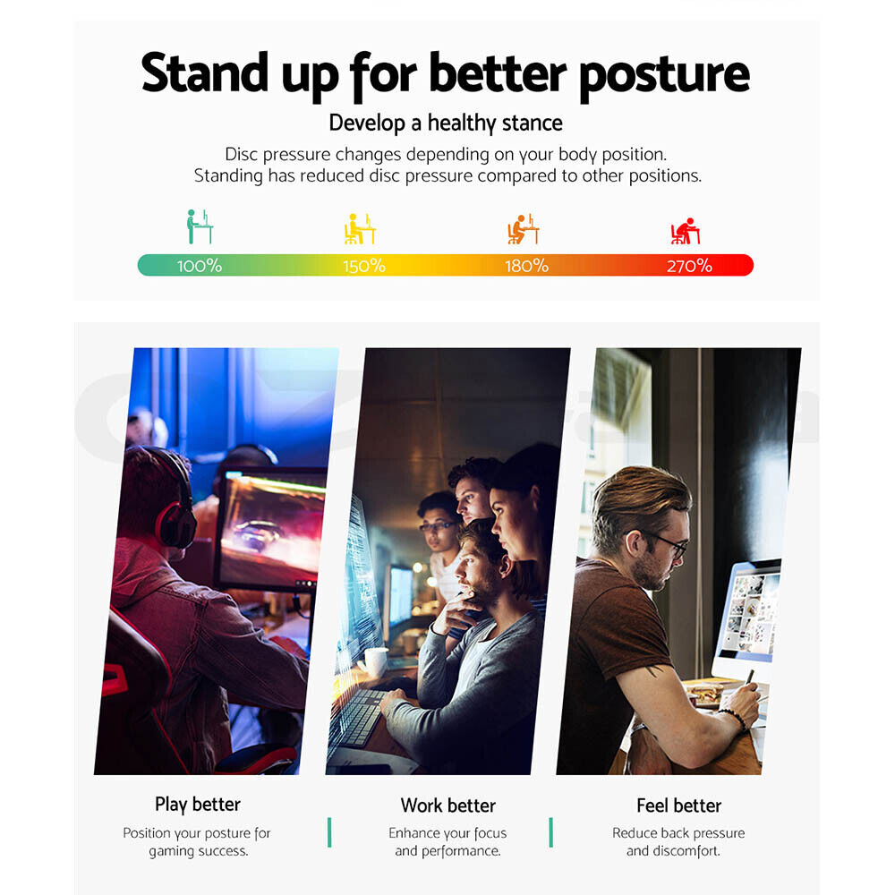 Artiss Standing Desk Motorised Adjustable Sit Stand Desk White 140CM