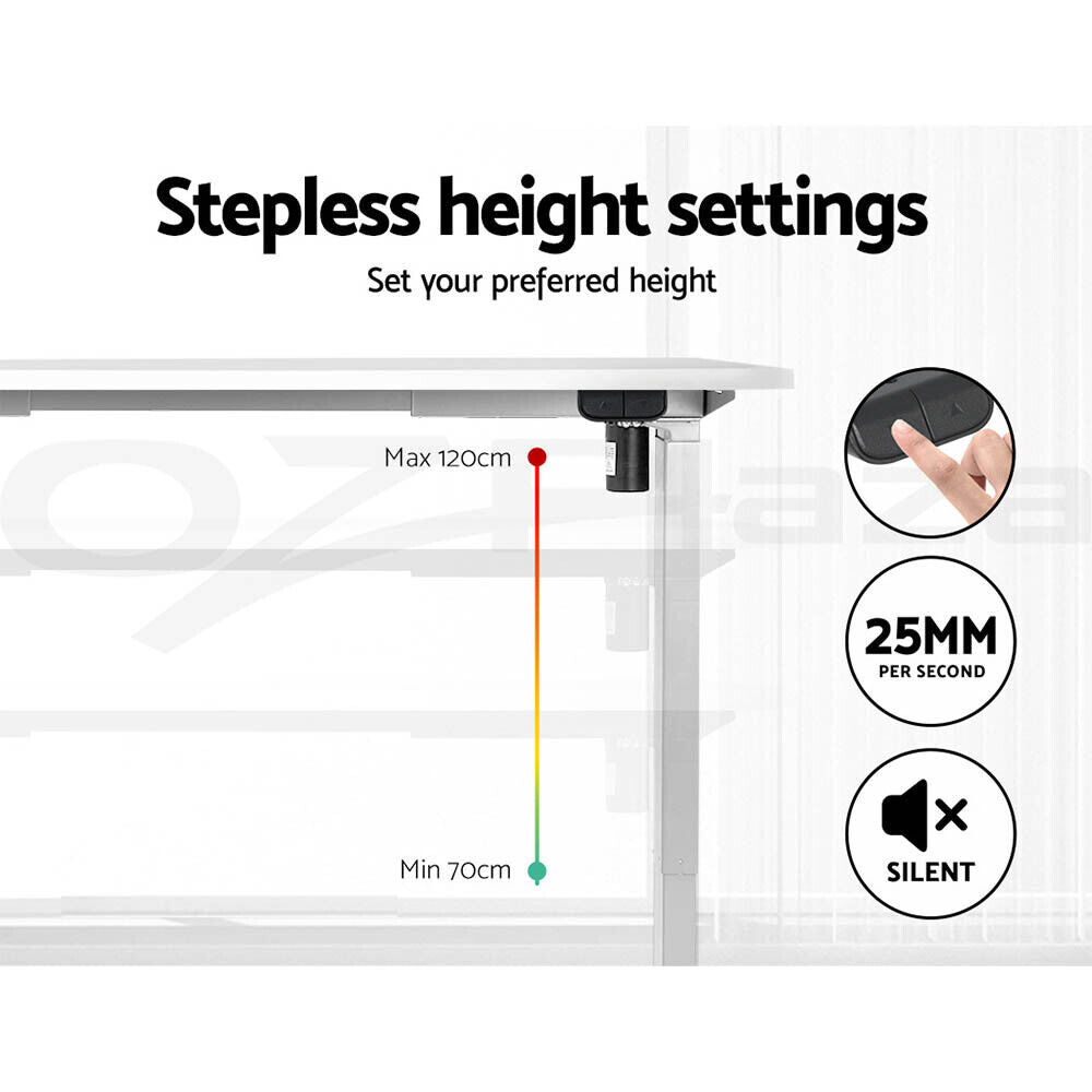 Artiss Standing Desk Motorised Adjustable Sit Stand Desk White 140CM