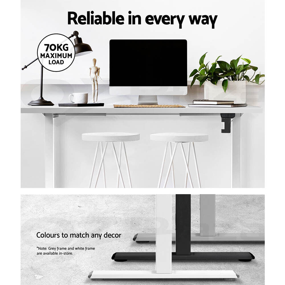 Artiss Standing Desk Motorised Adjustable Sit Stand Desk White 140CM