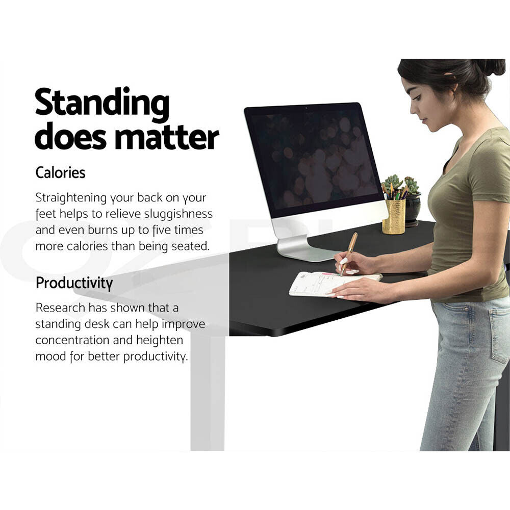 Artiss Standing Desk Motorised Sit Stand Desks Dual Motor Black 140CM