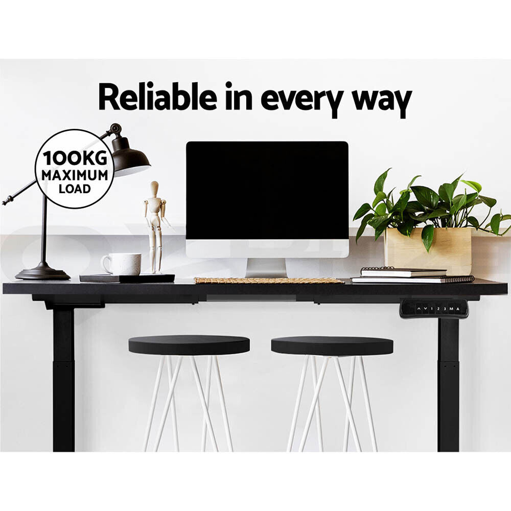 Artiss Standing Desk Motorised Sit Stand Desks Dual Motor Black 140CM