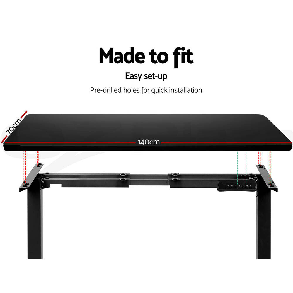 Artiss Standing Desk Motorised Sit Stand Desks Dual Motor Black 140CM